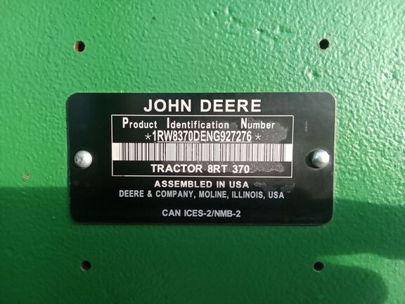 2022 John Deere 8RT 370 Tractor Rubber Track