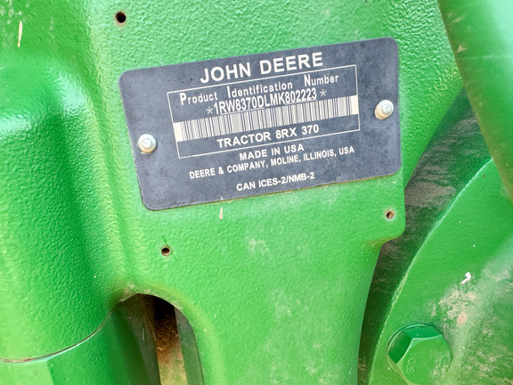 2021 John Deere 8RX 370 Tractor Rubber Track