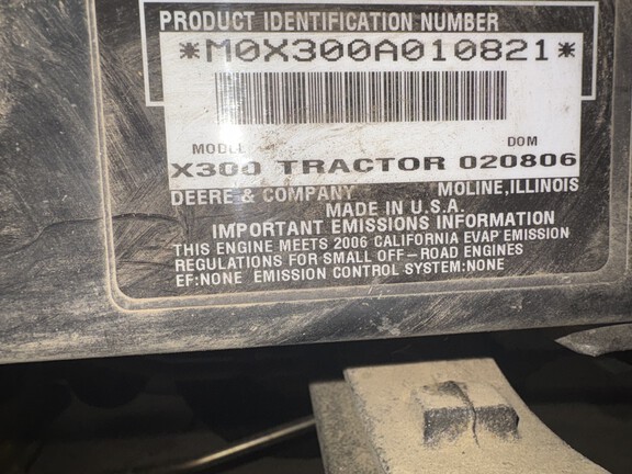 2006 John Deere X300 Garden Tractor