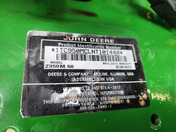 2022 John Deere Z950M Mower/Zero Turn