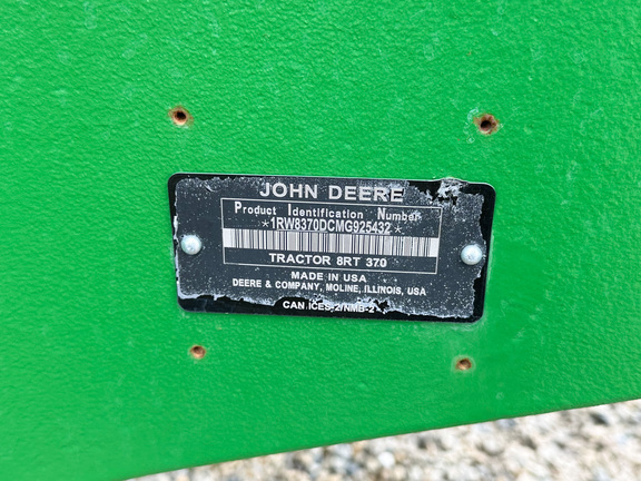 2021 John Deere 8RT 370 Tractor Rubber Track