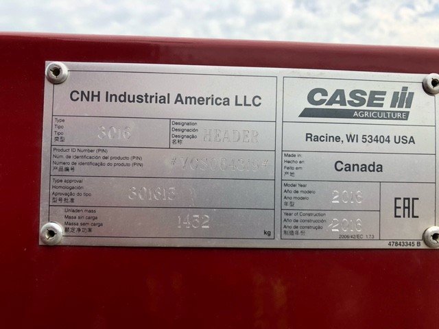 2016 Case 8240 Combine