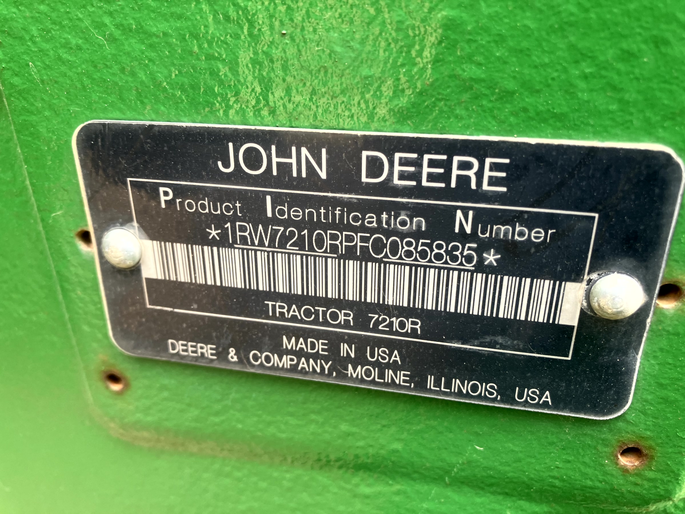 2015 John Deere 7210R Tractor