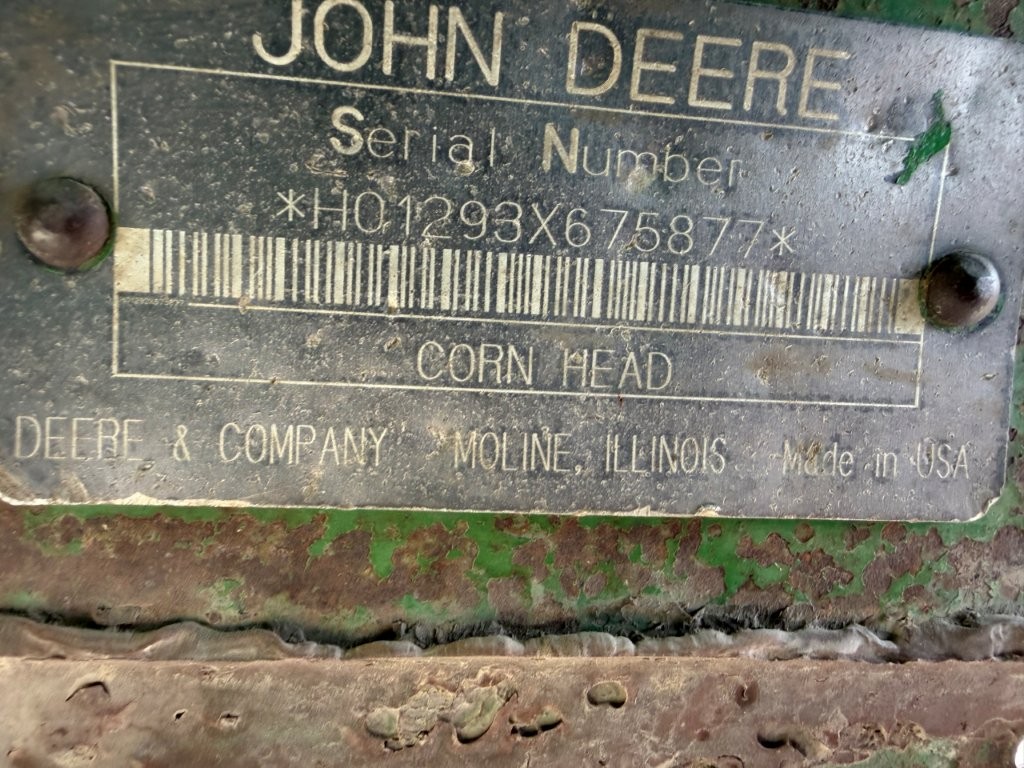 1998 John Deere 1293 Header Corn Head
