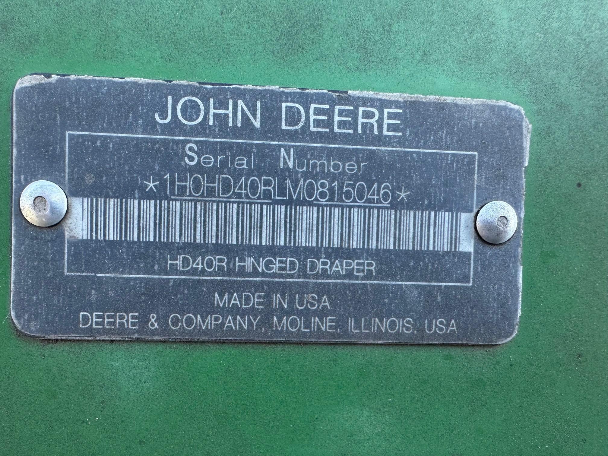 2021 John Deere HD40R Header Combine