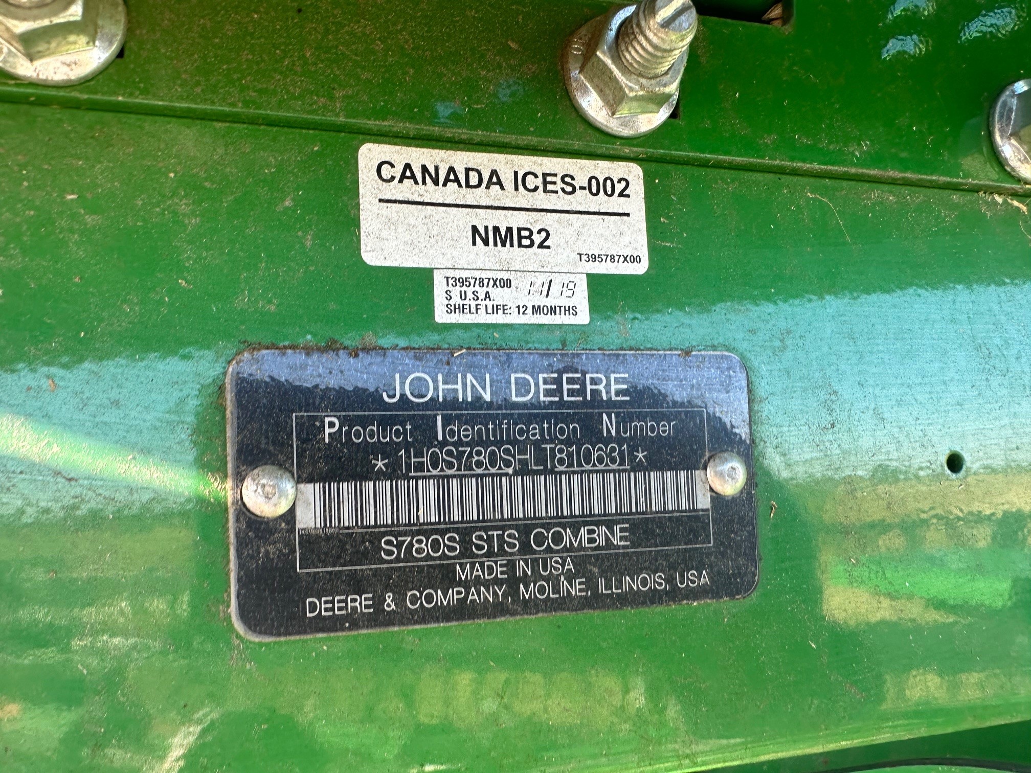 2020 John Deere S780 Combine