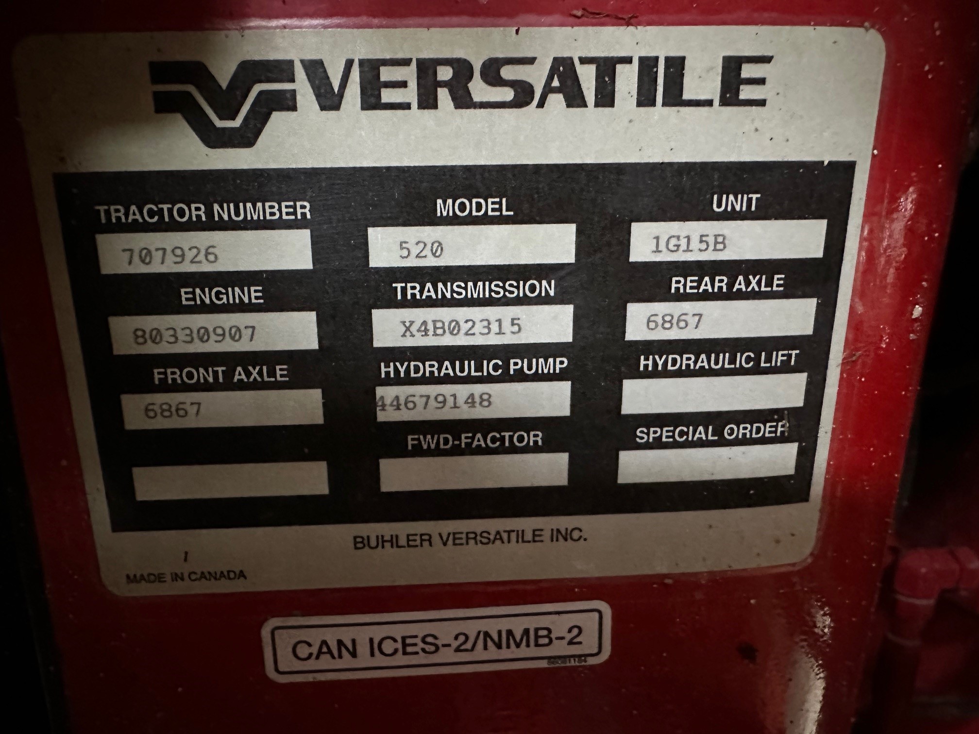 2021 Versatile 520 Tractor