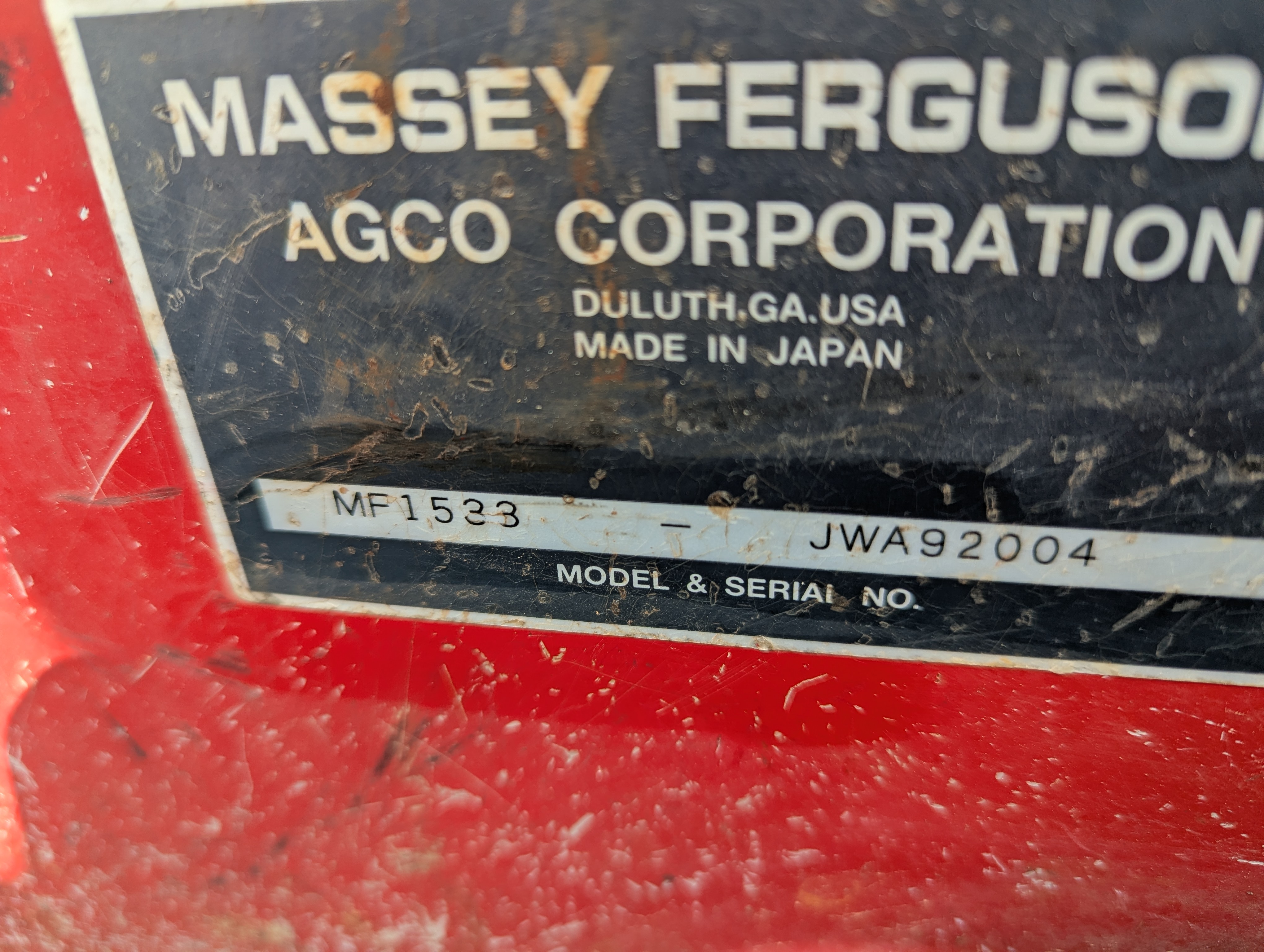 2011 Massey Ferguson 1533 Tractor