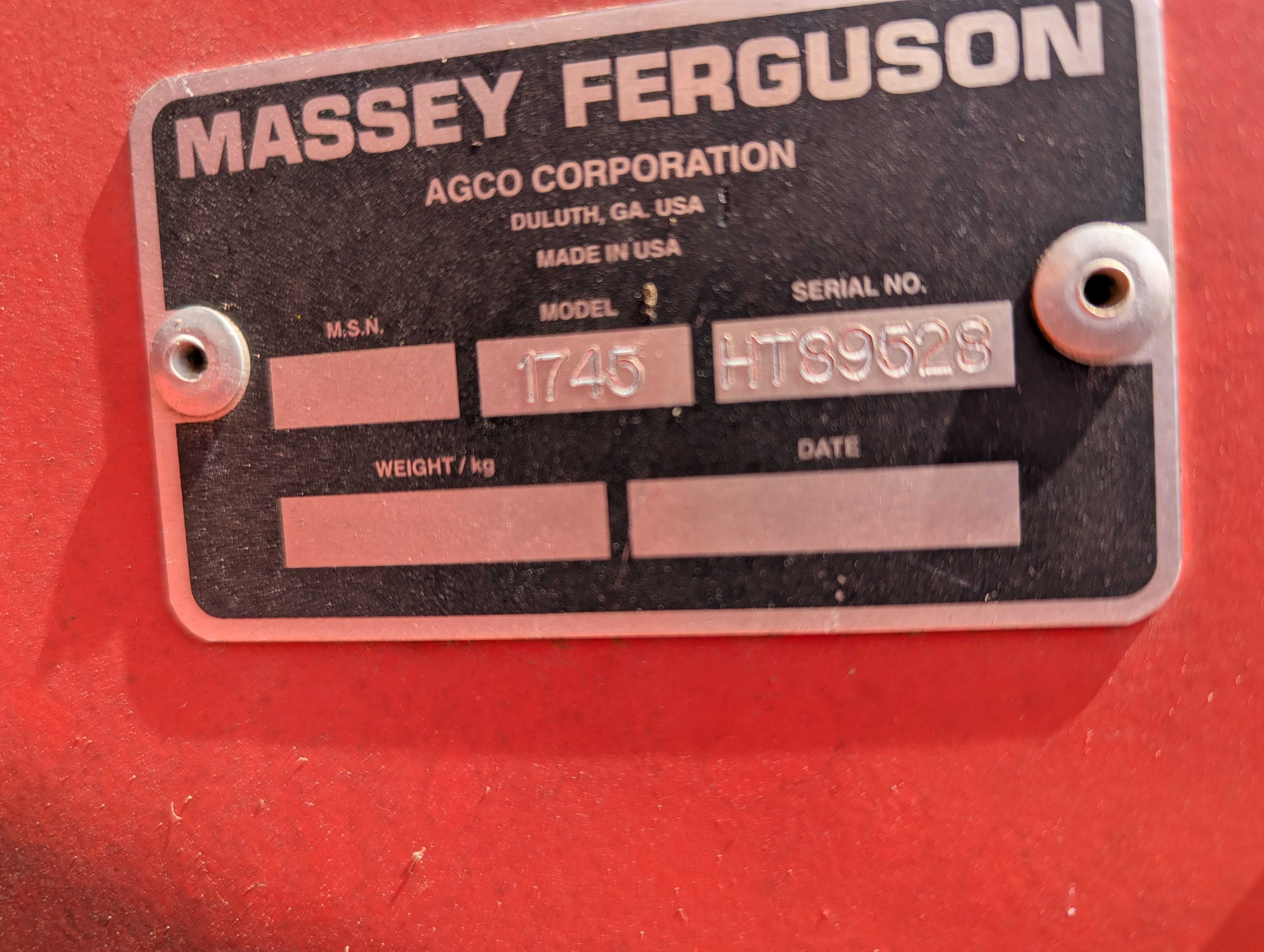 2008 Massey Ferguson 1745 Baler/Round