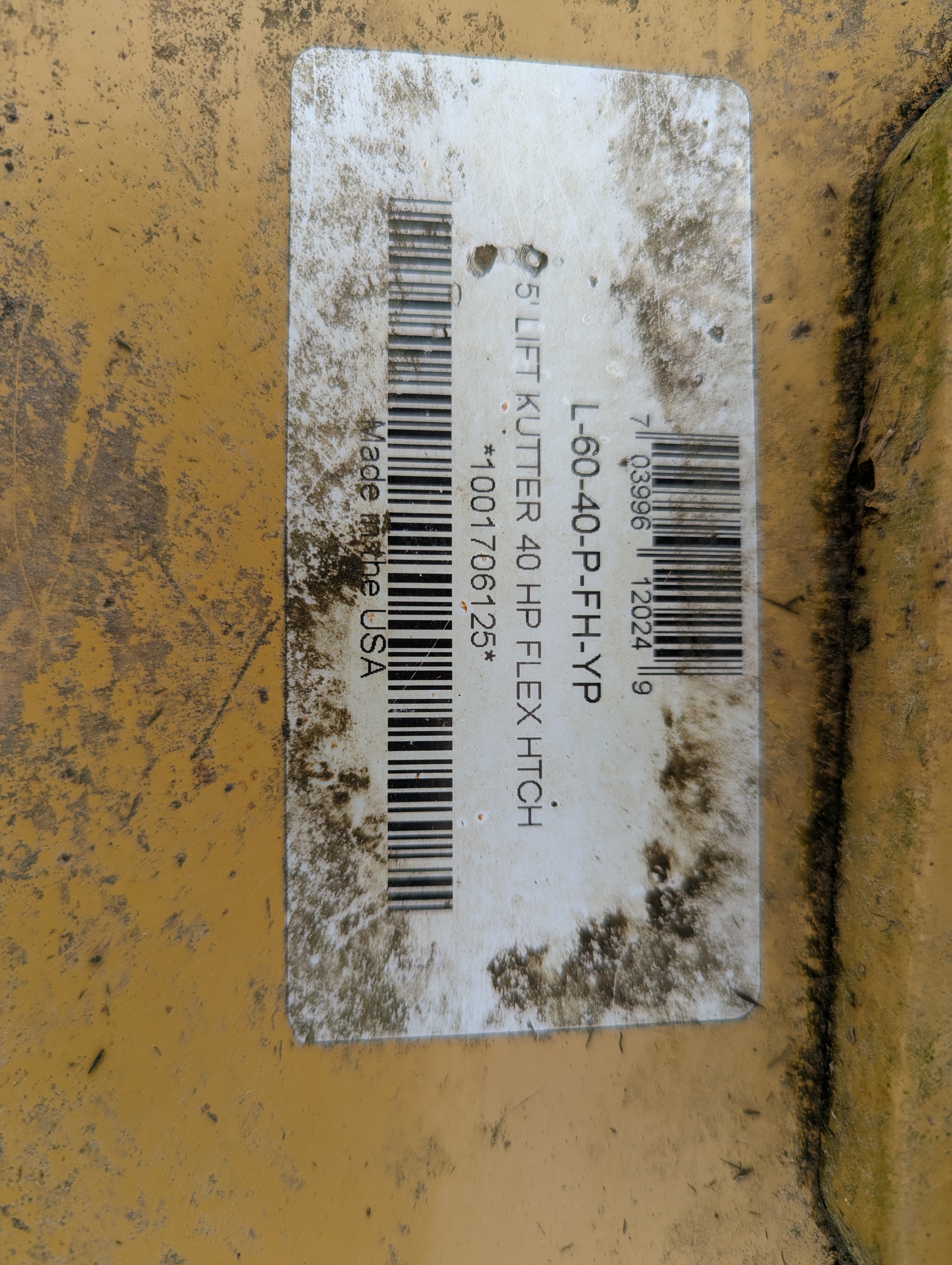 2017 KingKutter L-60-40-P-FH-YP Mower/Rotary Cutter