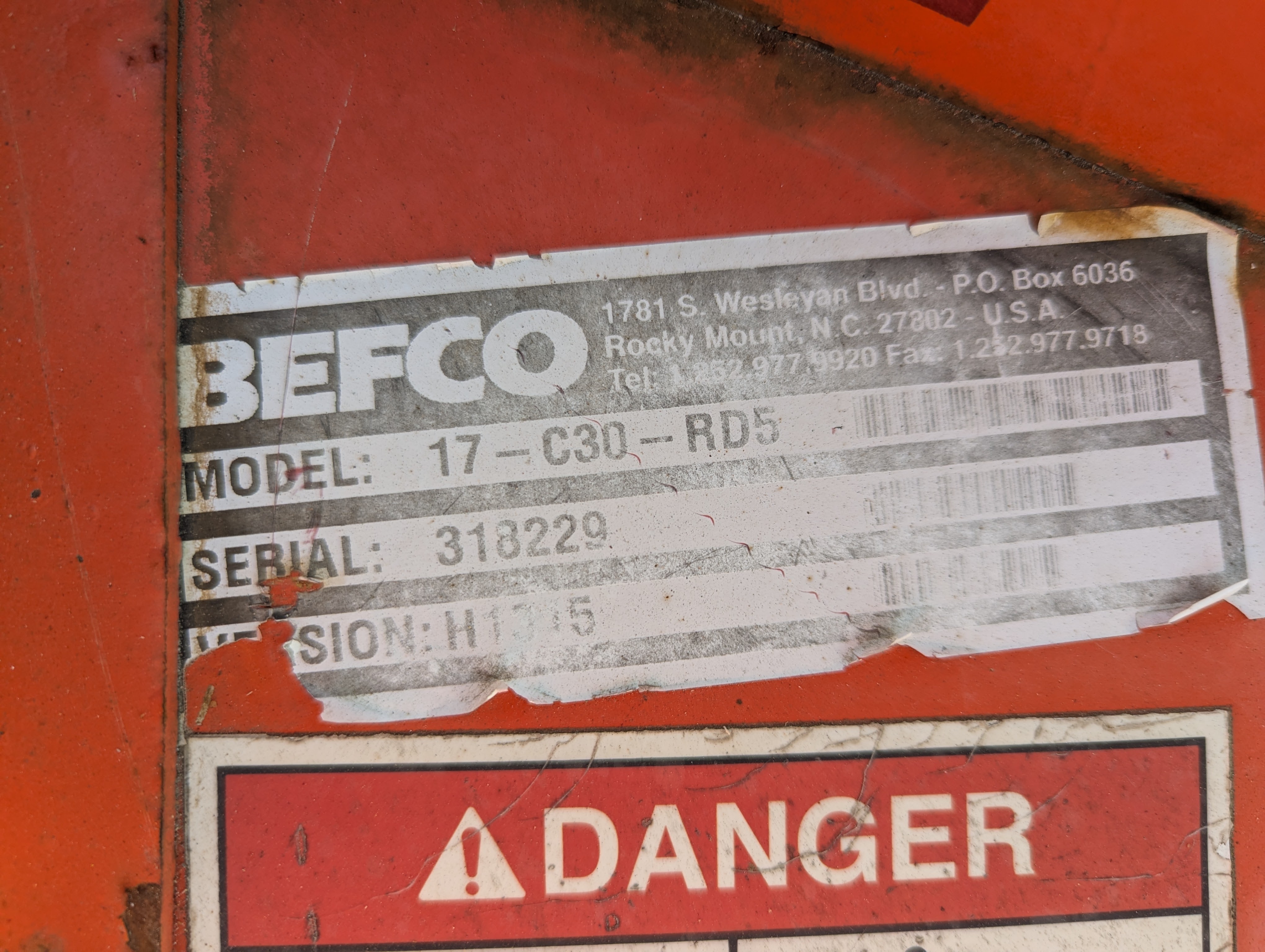 2016 Befco C30 RD5 Mower/Finishing