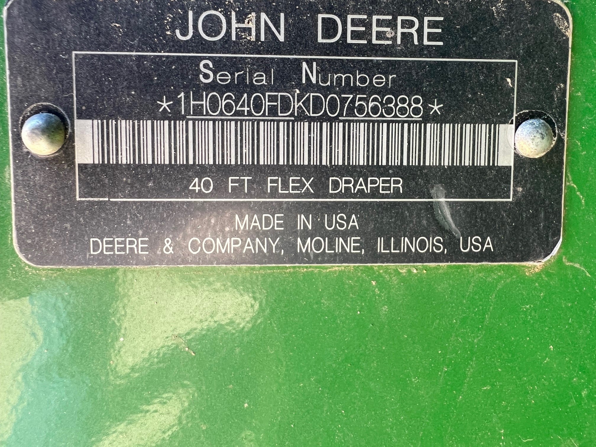 2013 John Deere 640FD Header Flex