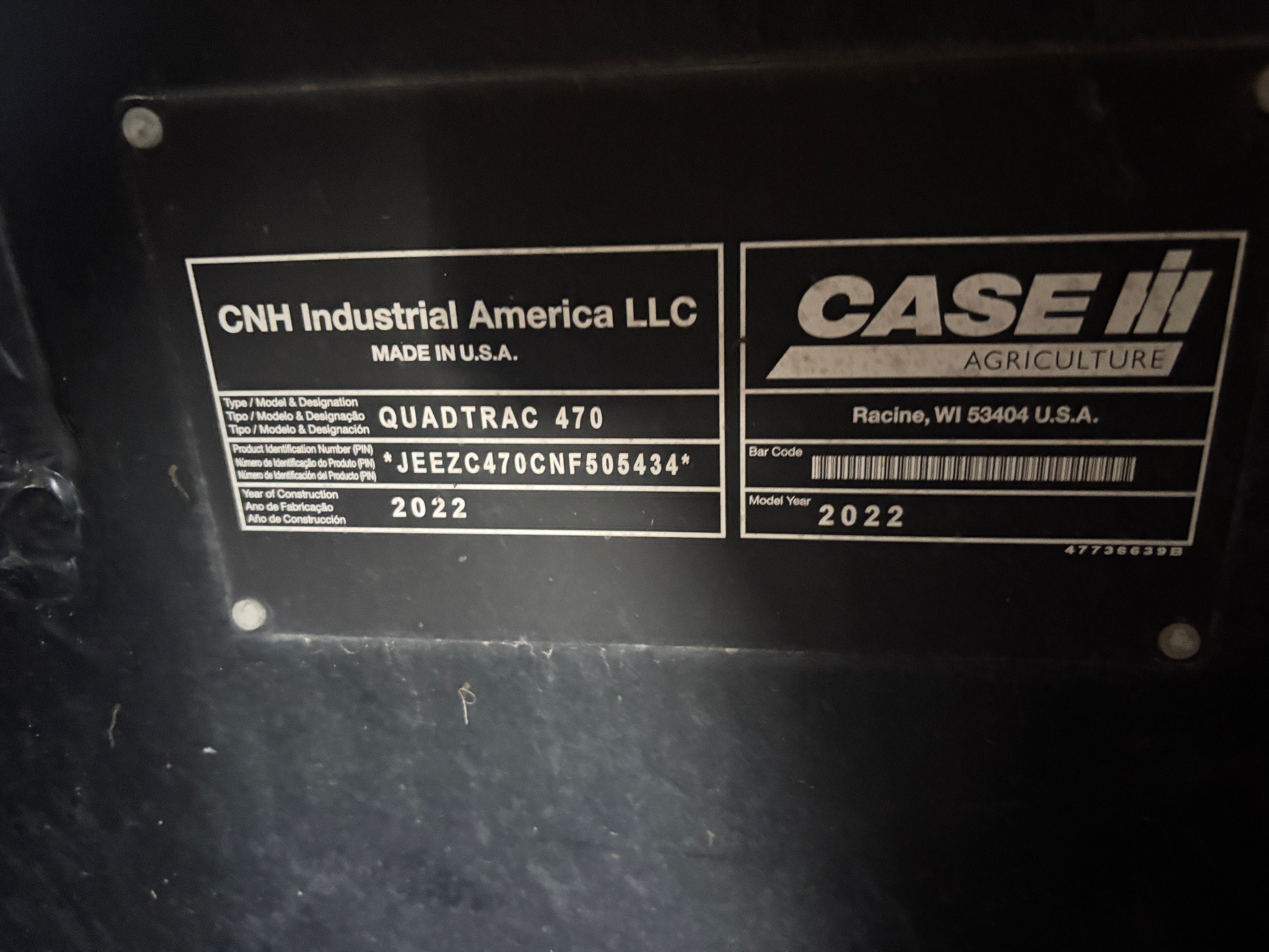 2022 Case IH STG470 Tractor