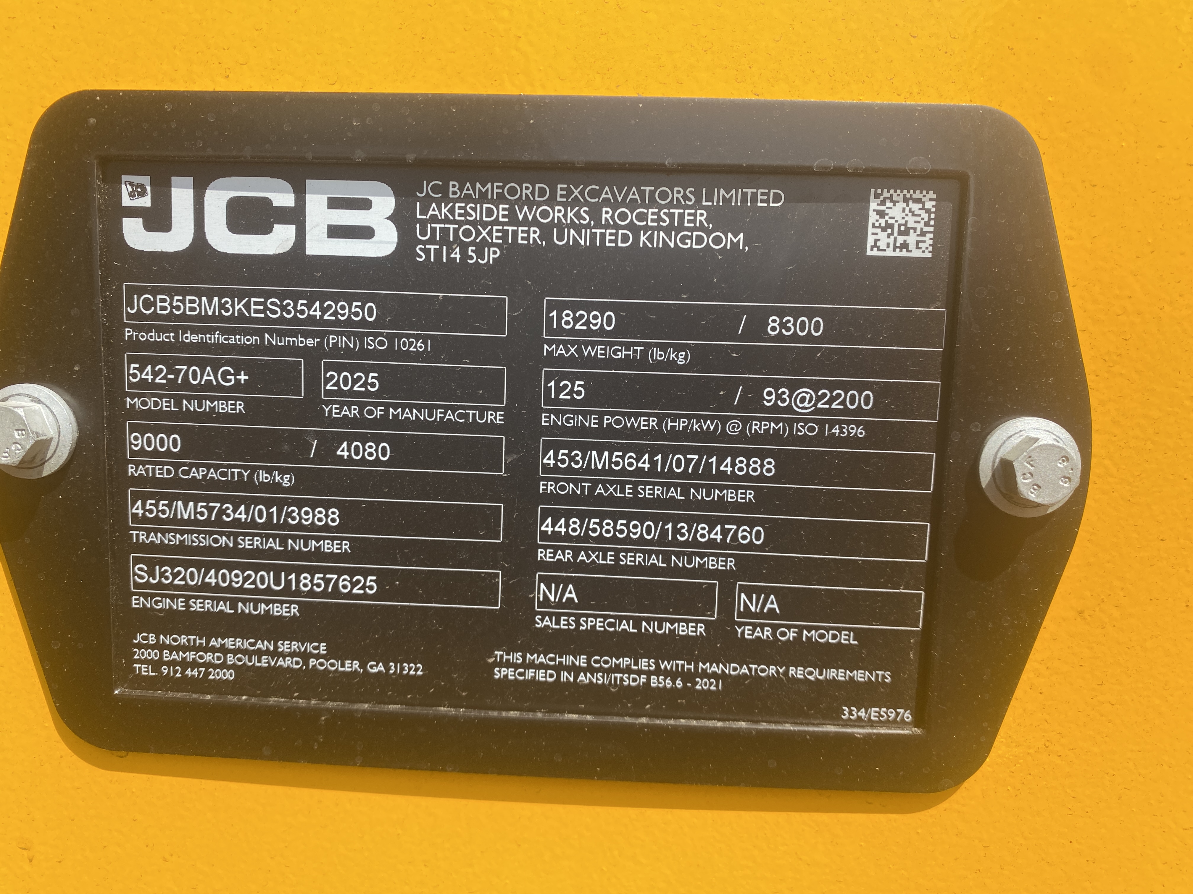 2025 JCB 542-70AG+ TeleHandler