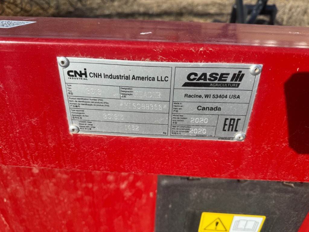 2020 Case IH 3016 Header Pickup