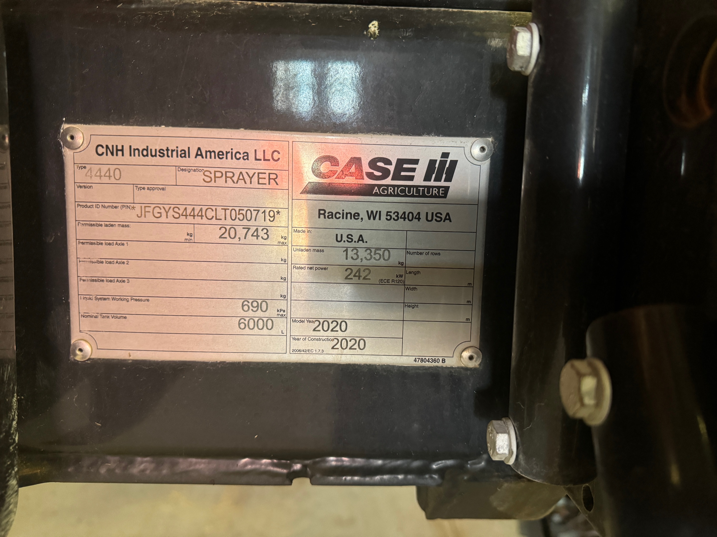 2020 Case IH Patriot 4440 Sprayer/High Clearance