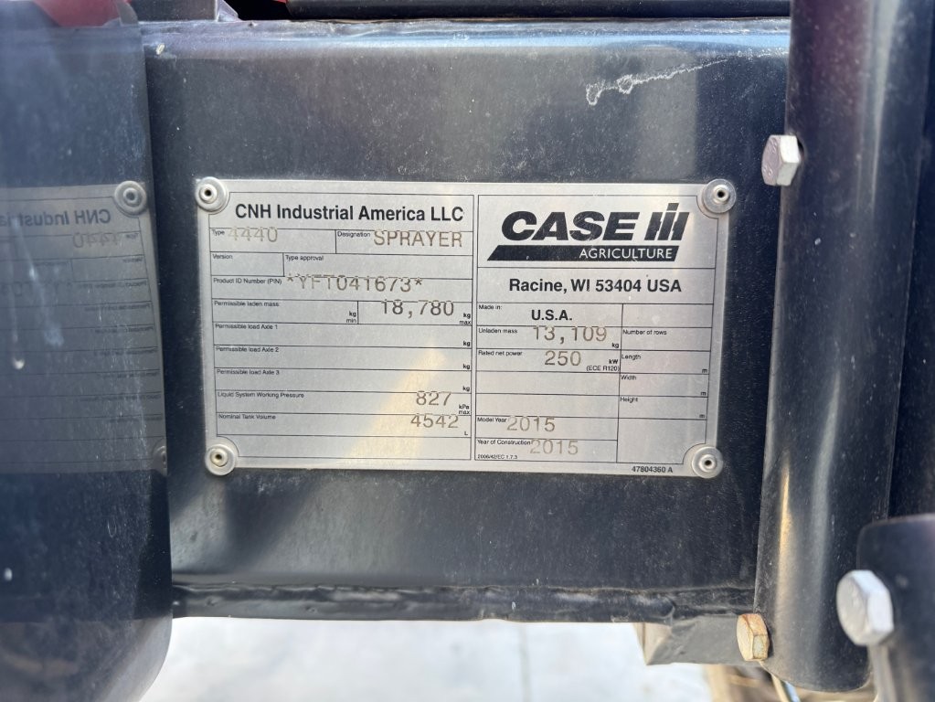 2015 Case IH PATRIOT 4440 Sprayer/High Clearance