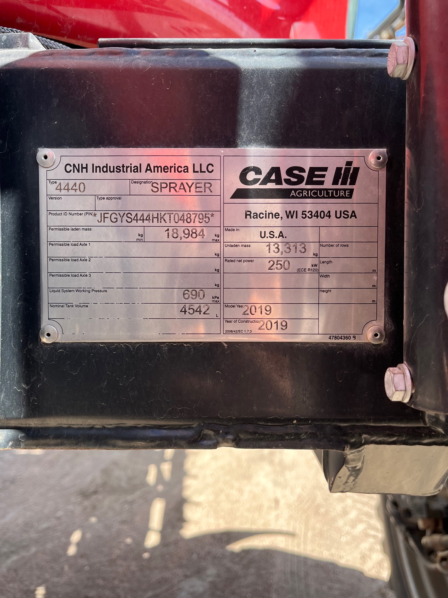 2019 Case IH PATRIOT 4440 Sprayer/High Clearance