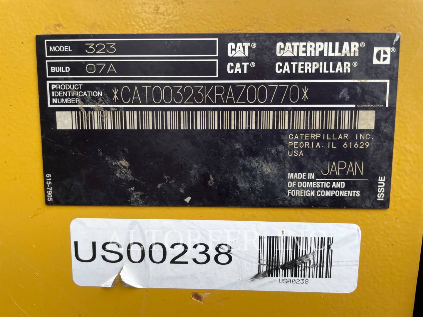 2018 Caterpillar 323-07 Excavator