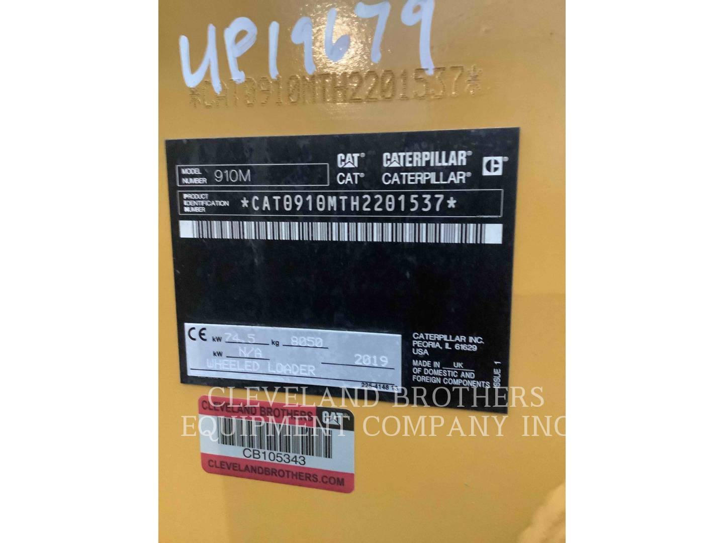 2019 Caterpillar 910M Wheel Loader