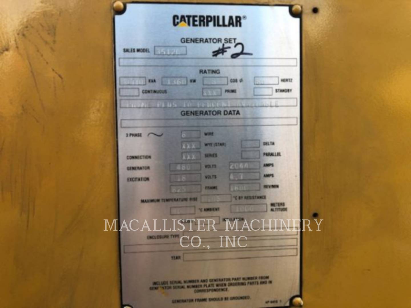 2000 Caterpillar 3512B Generator