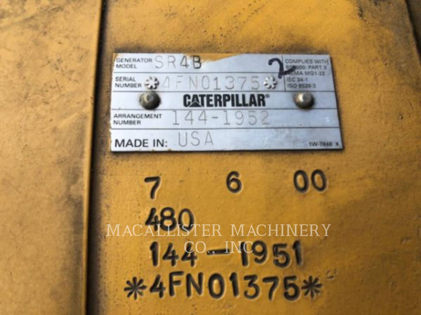 2000 Caterpillar 3512B Generator