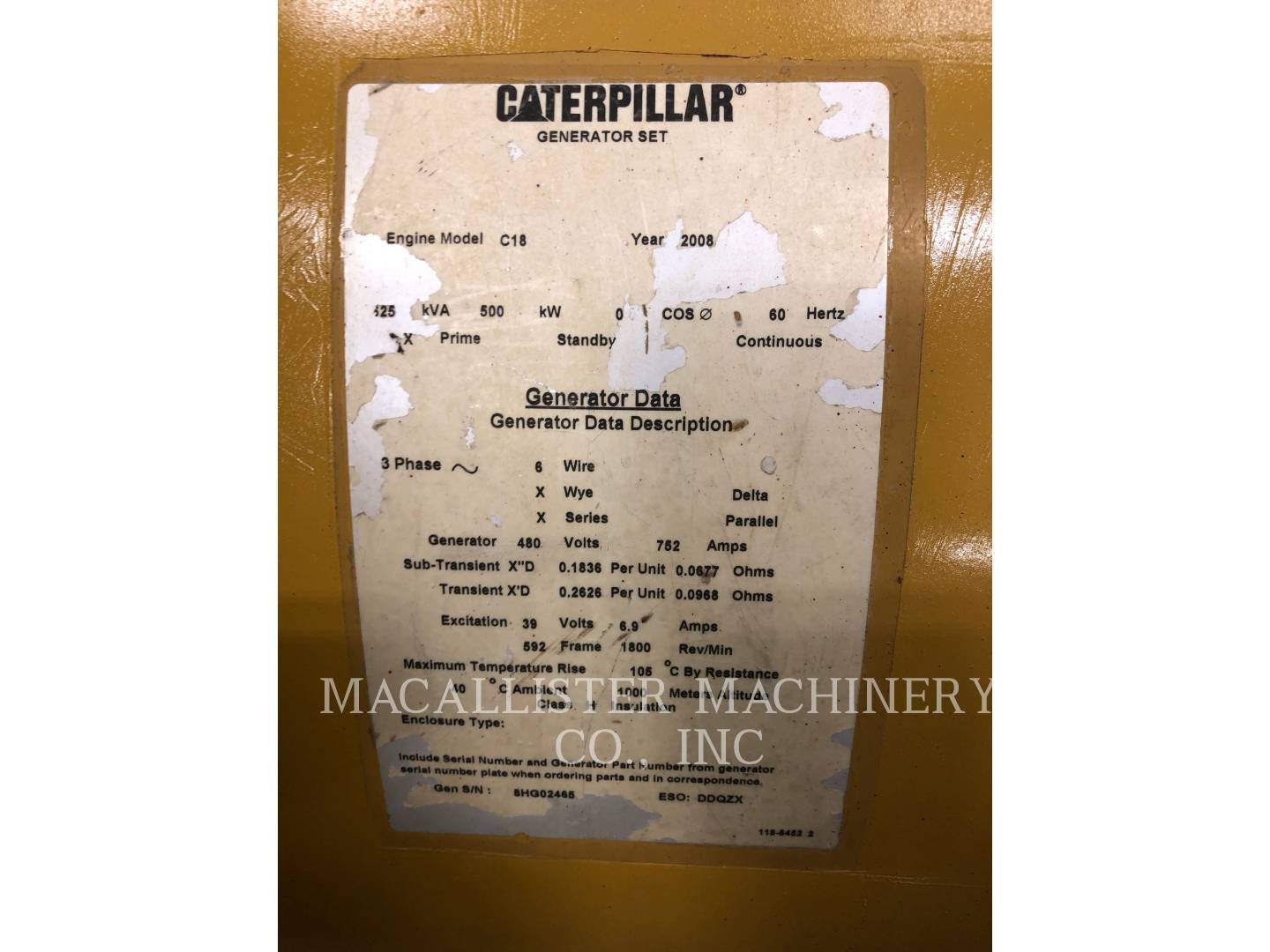 2008 Caterpillar SR4B Generator