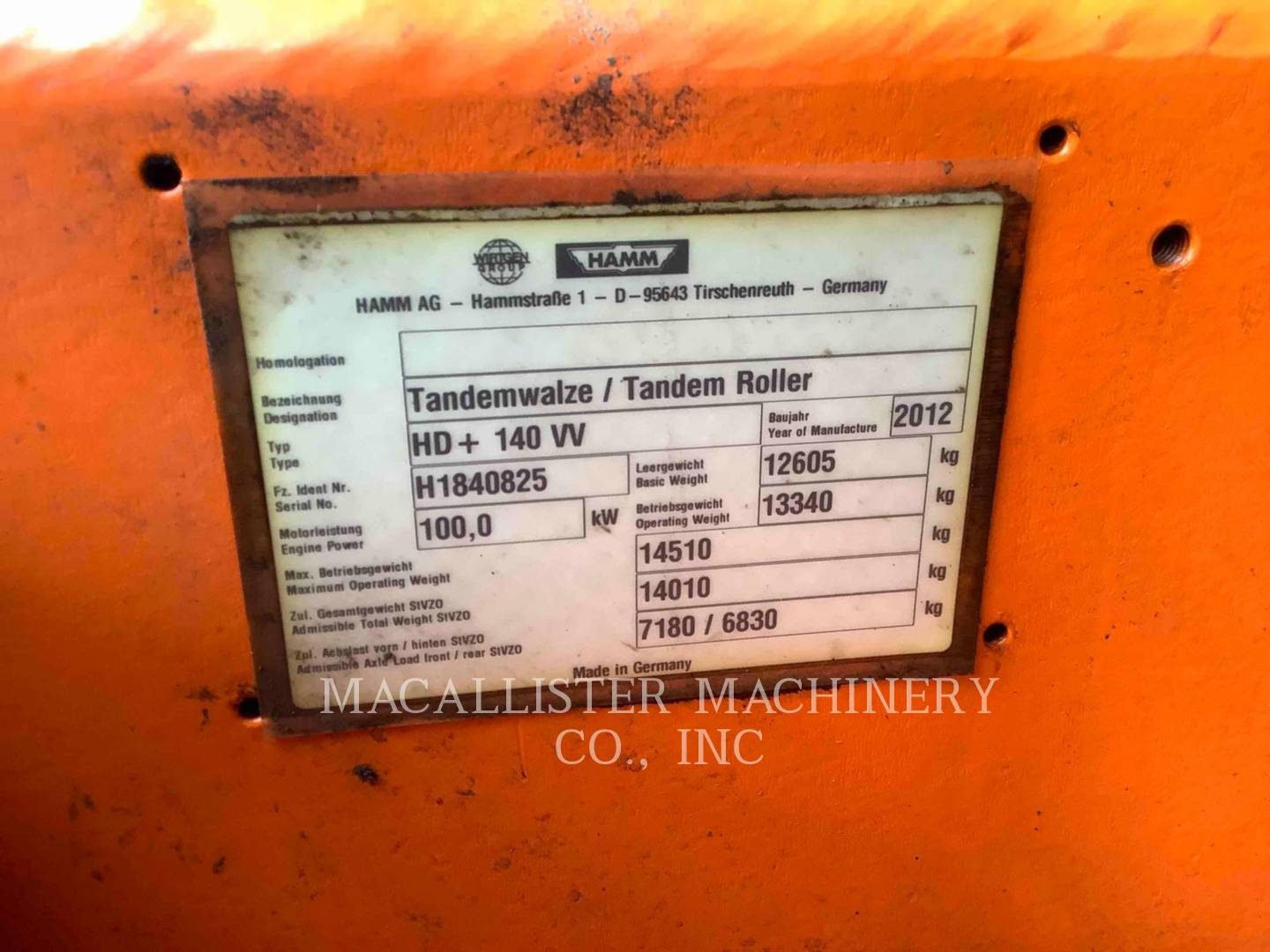 2012 Hamm HD140 Vibratory Double