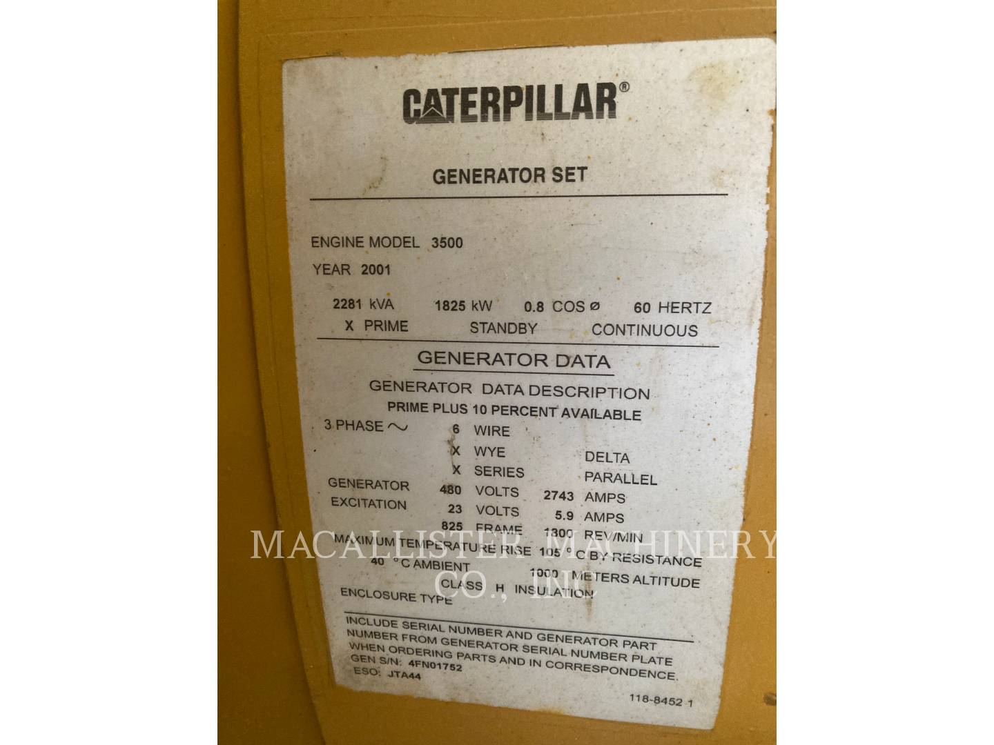 2001 Caterpillar XQ 2000 Generator