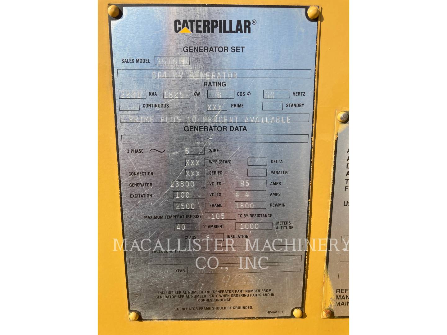 1997 Caterpillar SR4HV Generator