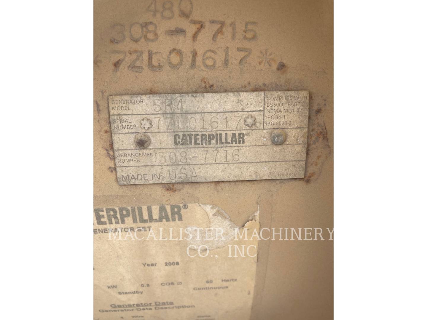 2008 Caterpillar SR4 Generator