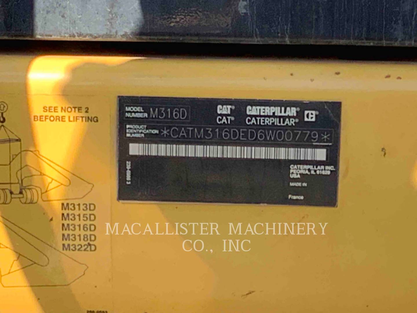 2012 Caterpillar M316D Excavator