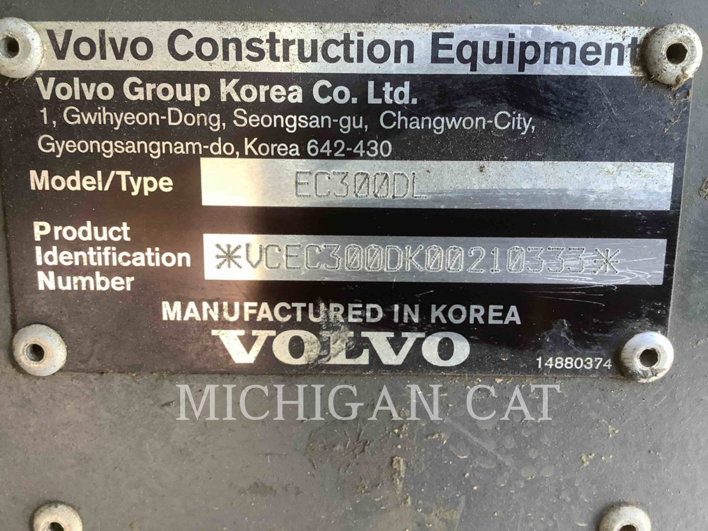 2016 Volvo EC300DL Excavator