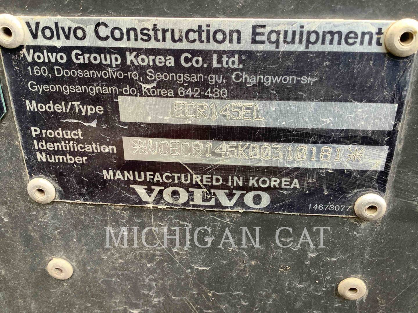 2016 Volvo ECR145EL Excavator