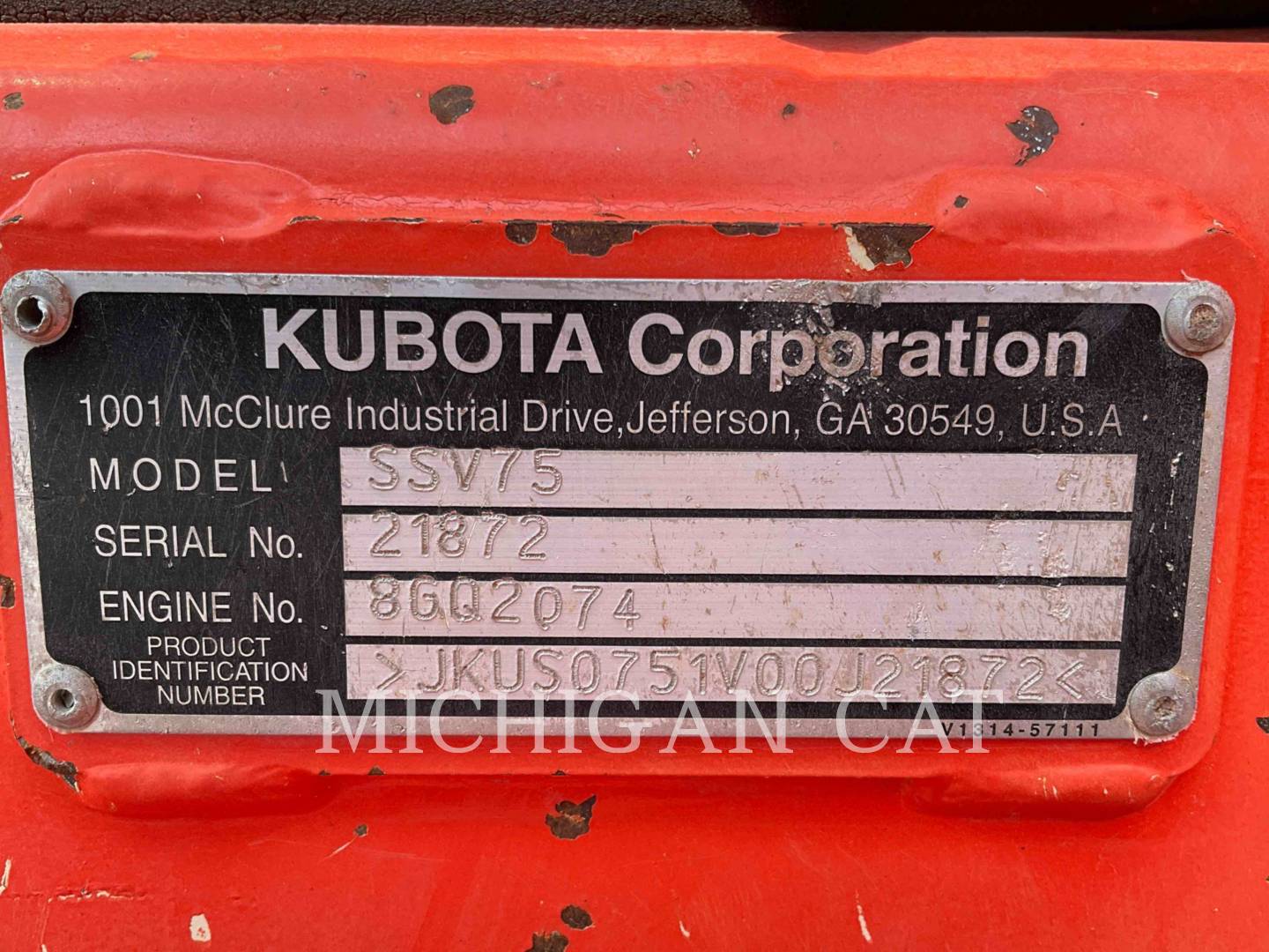 2016 Kubota SSV75 Skid Steer Loader