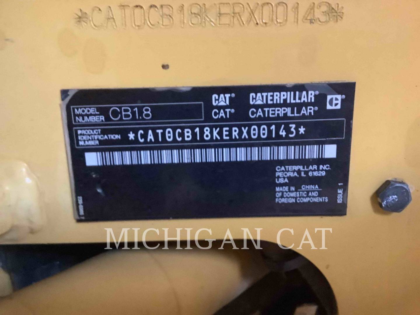 2018 Caterpillar CB1.8 Vibratory Single