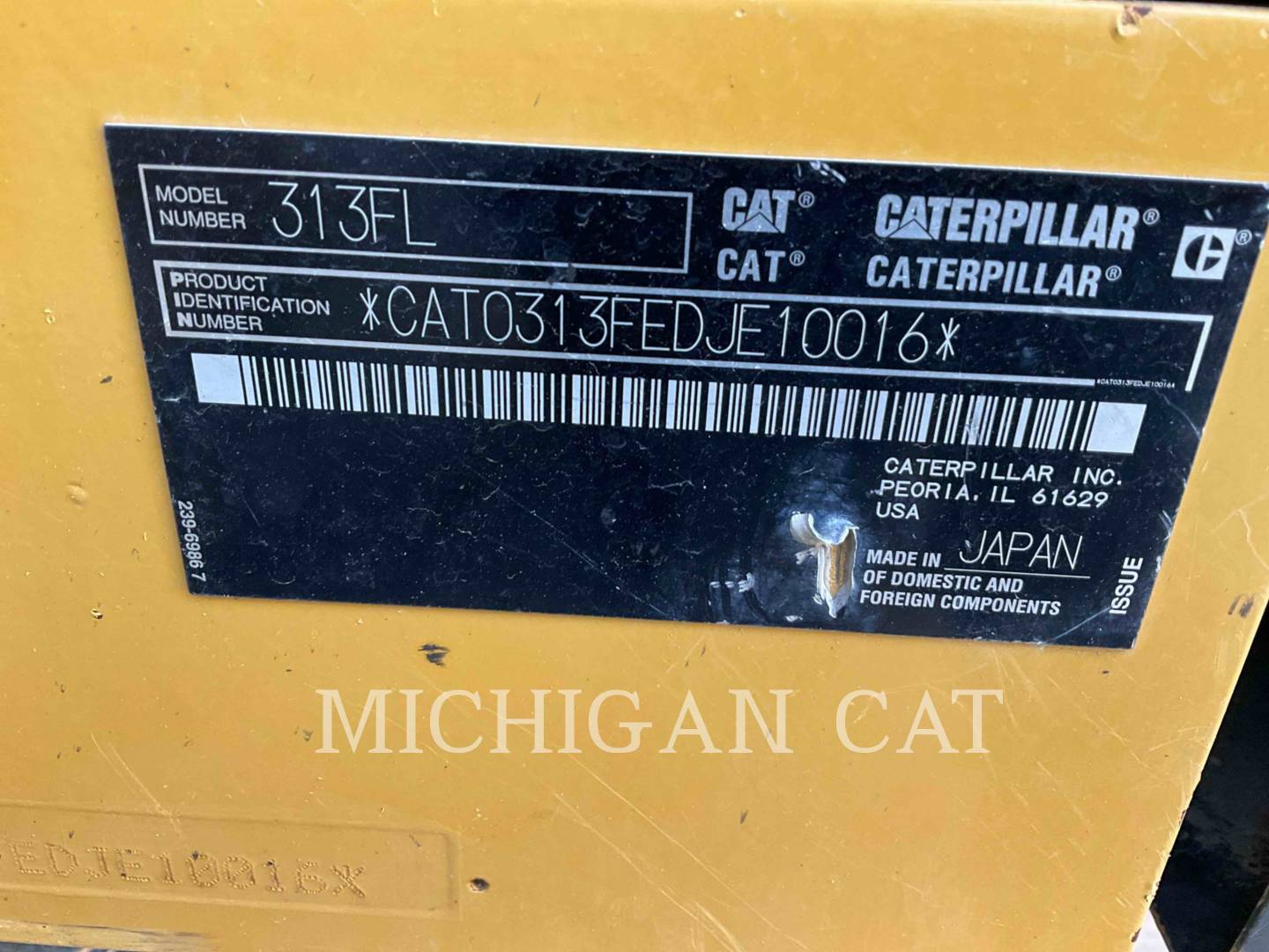 2017 Caterpillar 313FL PTQ Excavator