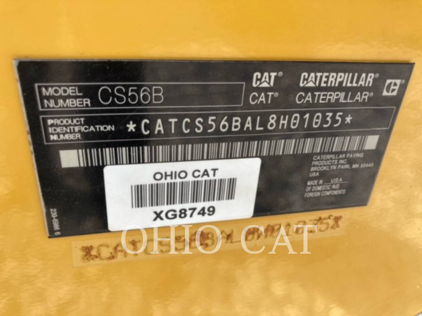 2015 Caterpillar CS56B Roller