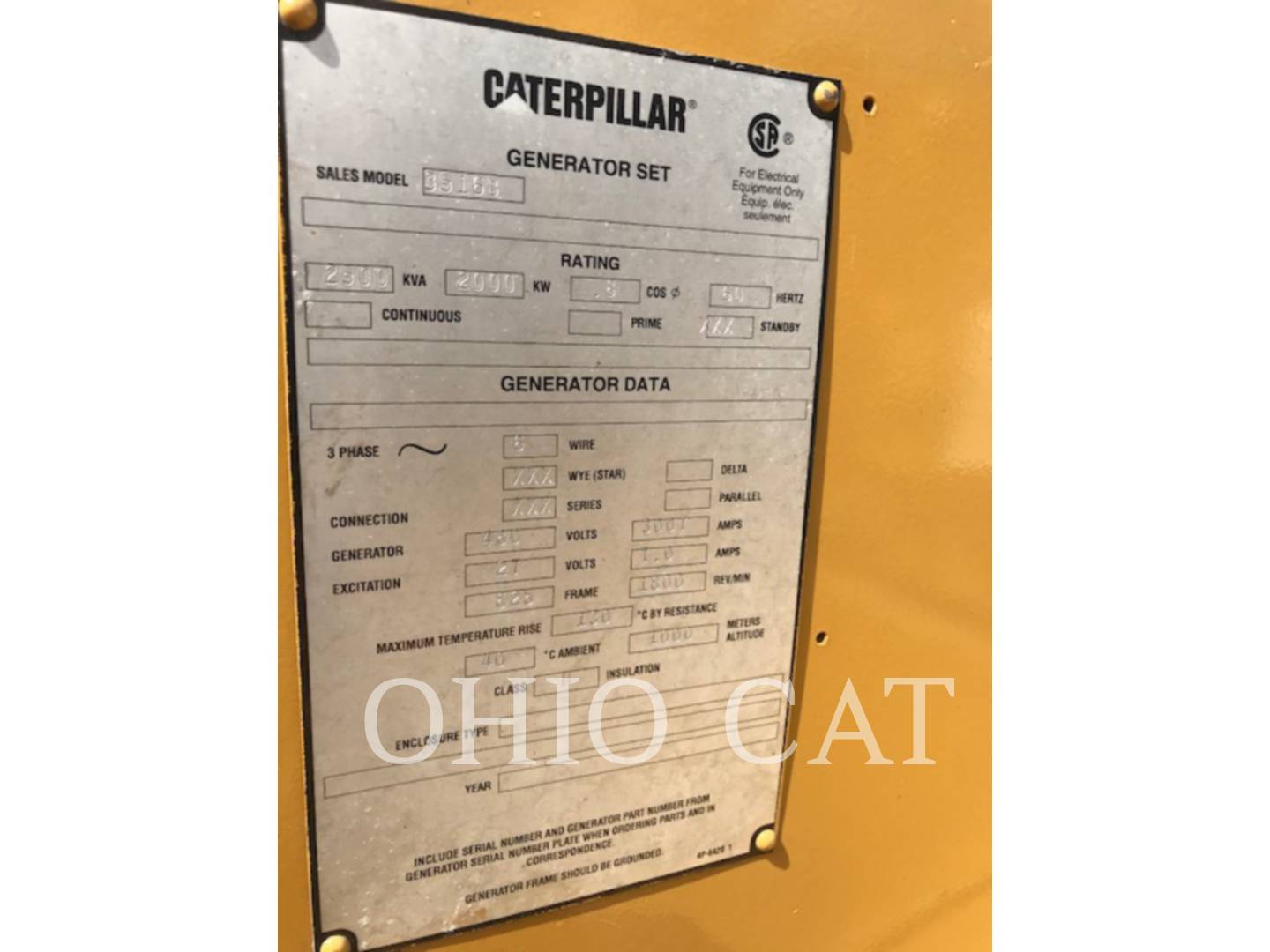 1991 Caterpillar 3516 Generator