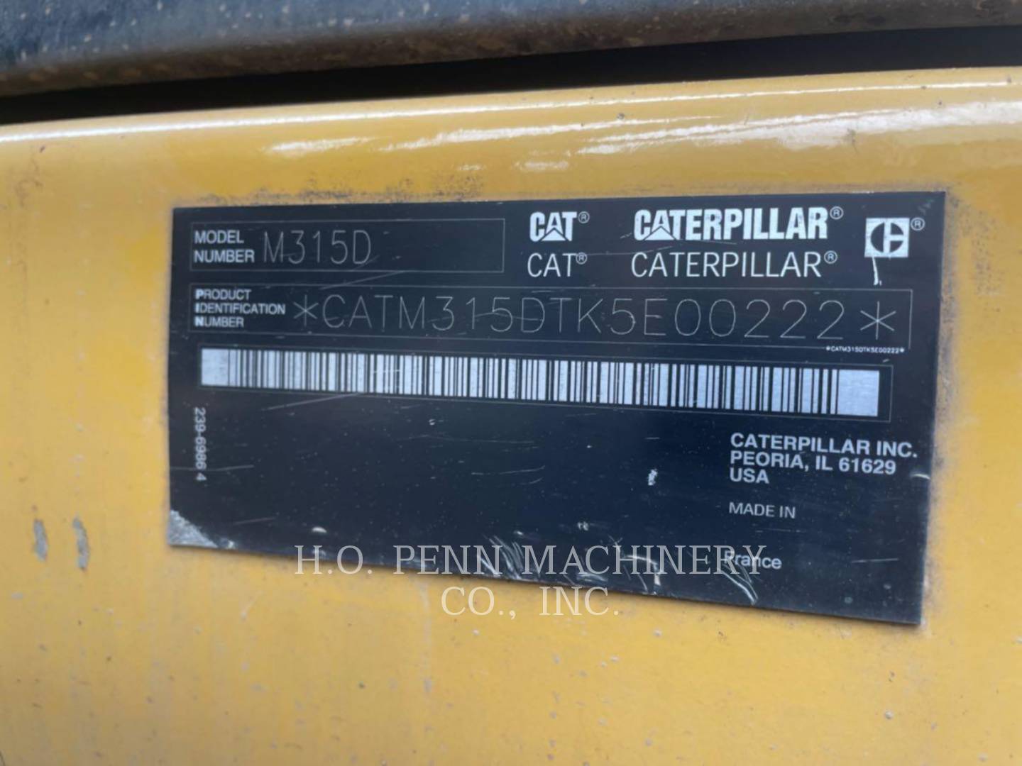 2013 Caterpillar M315D Excavator