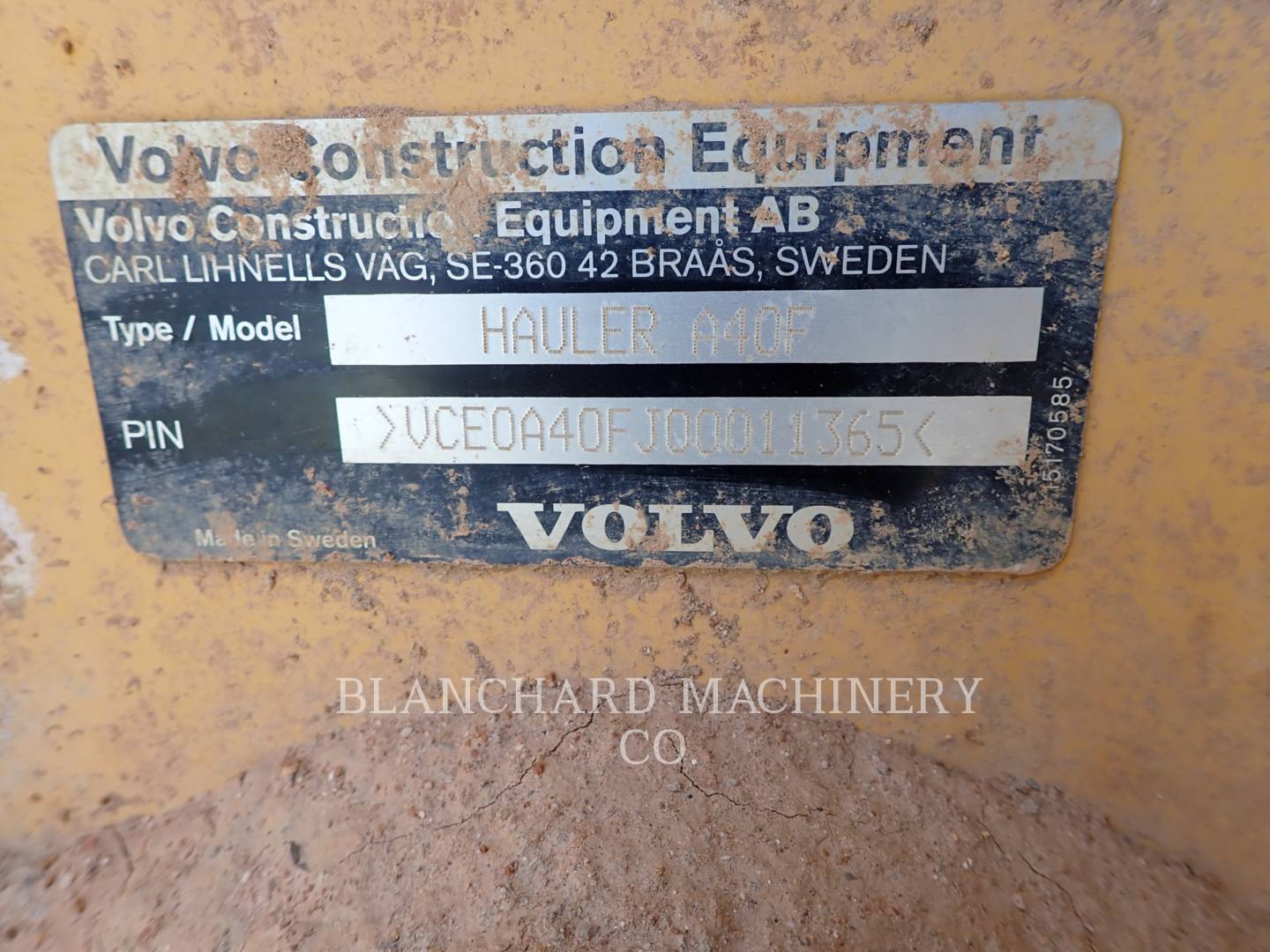 2012 Volvo A40F Articulated Truck