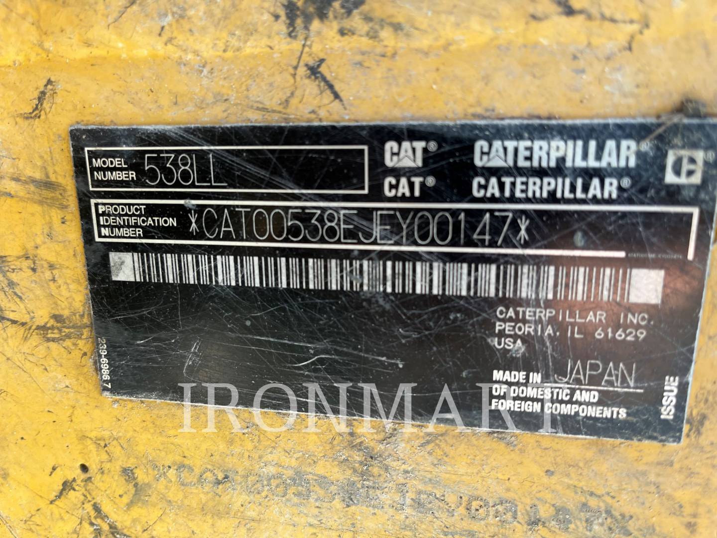 2017 Caterpillar 538LL Log Loader