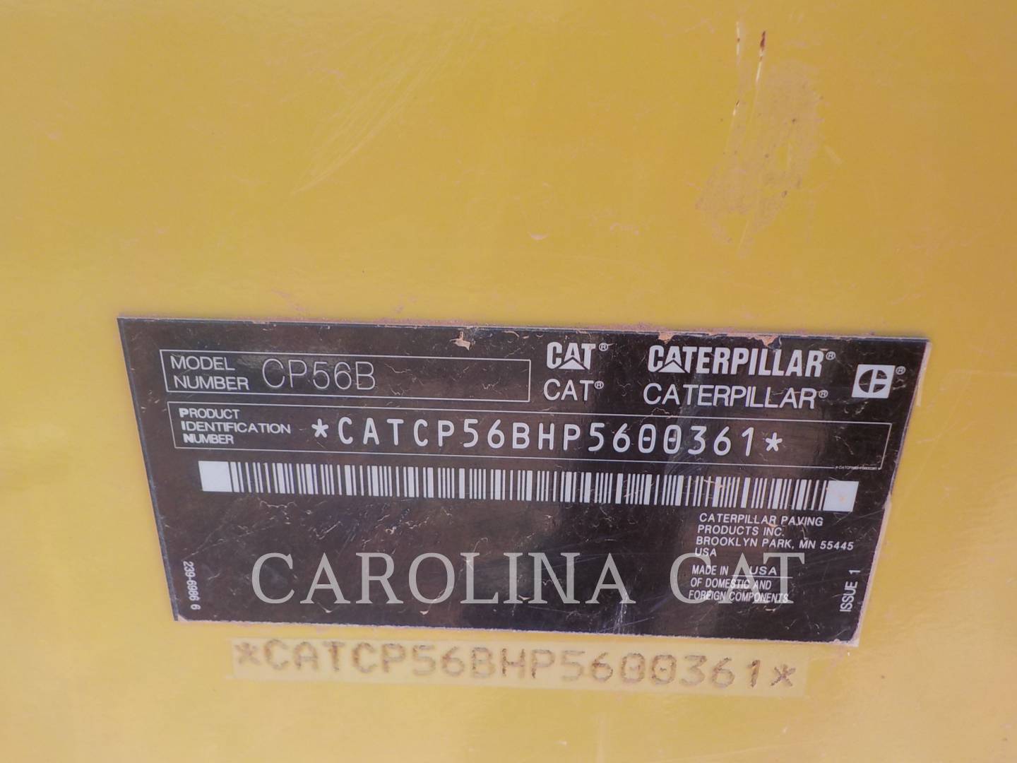 2017 Caterpillar CP 56 B Vibratory Single