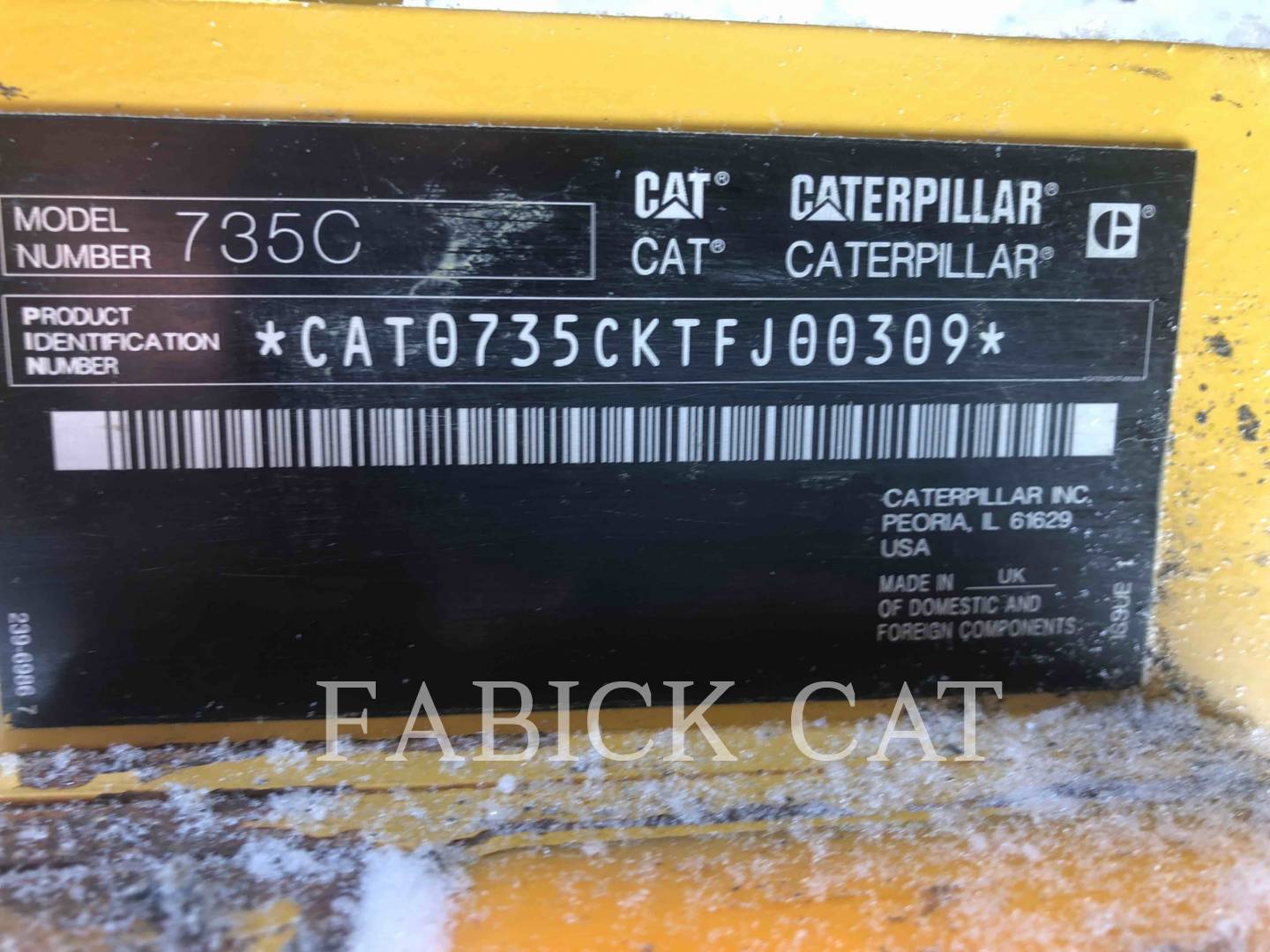 2018 Caterpillar 735C Articulated Truck