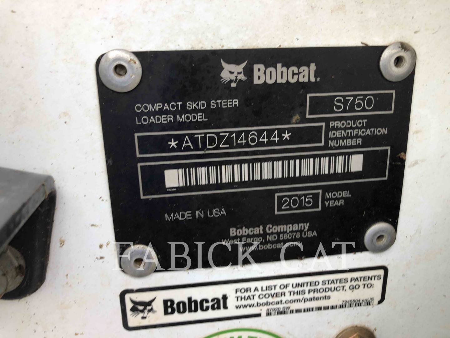 2015 Bobcat S750 Skid Steer Loader