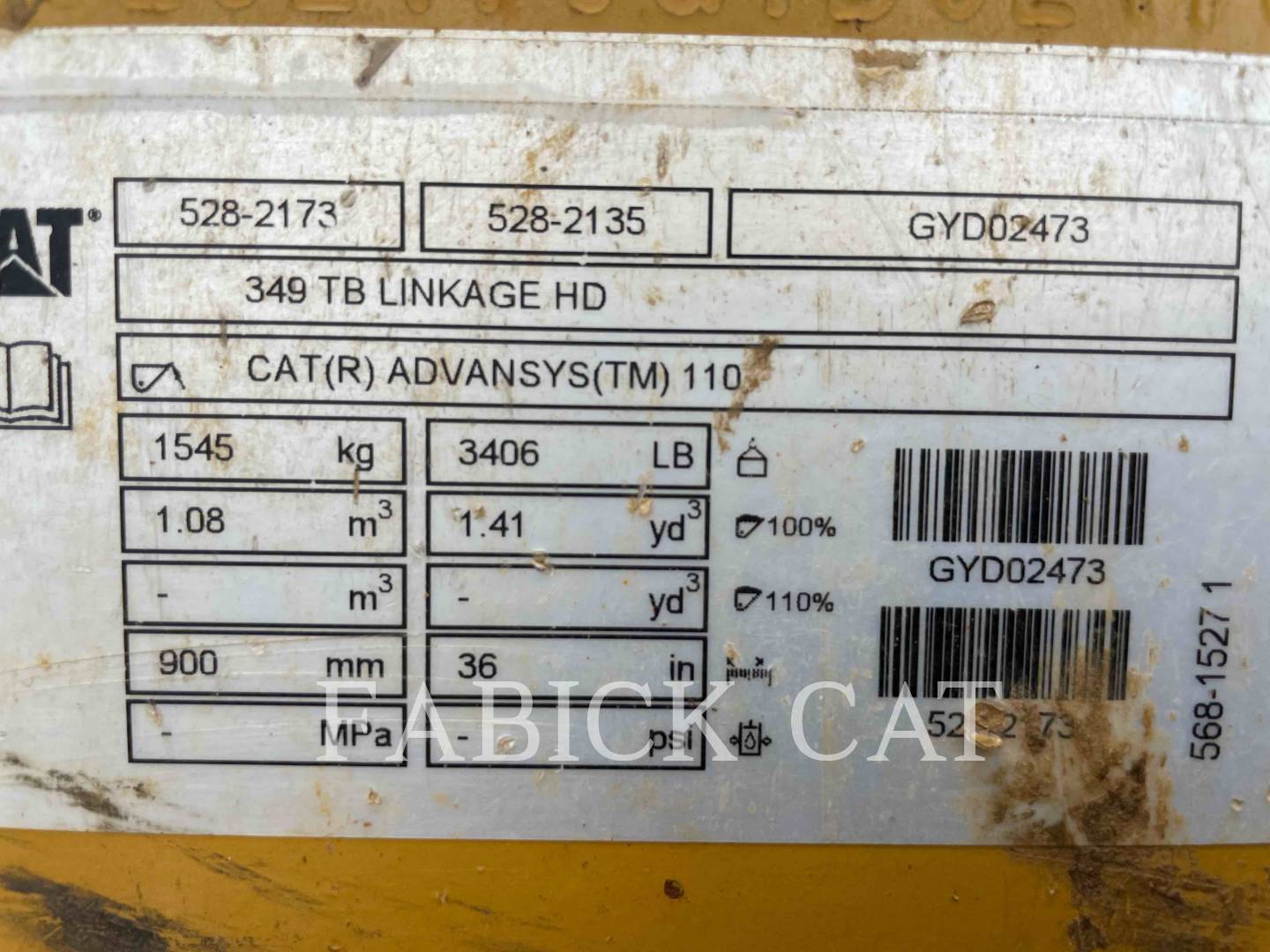 Caterpillar B349-36 Bucket