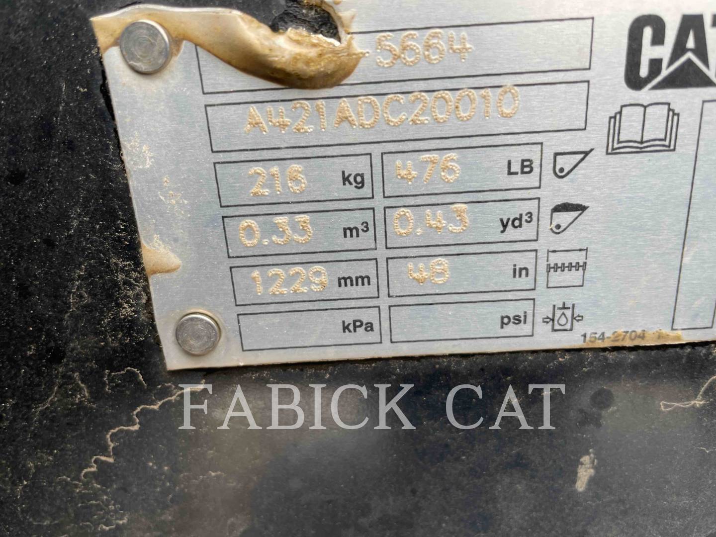 Caterpillar B308E-48DC Bucket