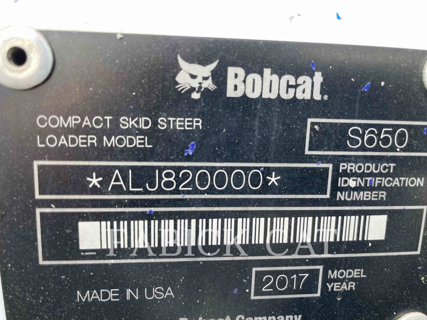 2017 Bobcat S650 Skid Steer Loader