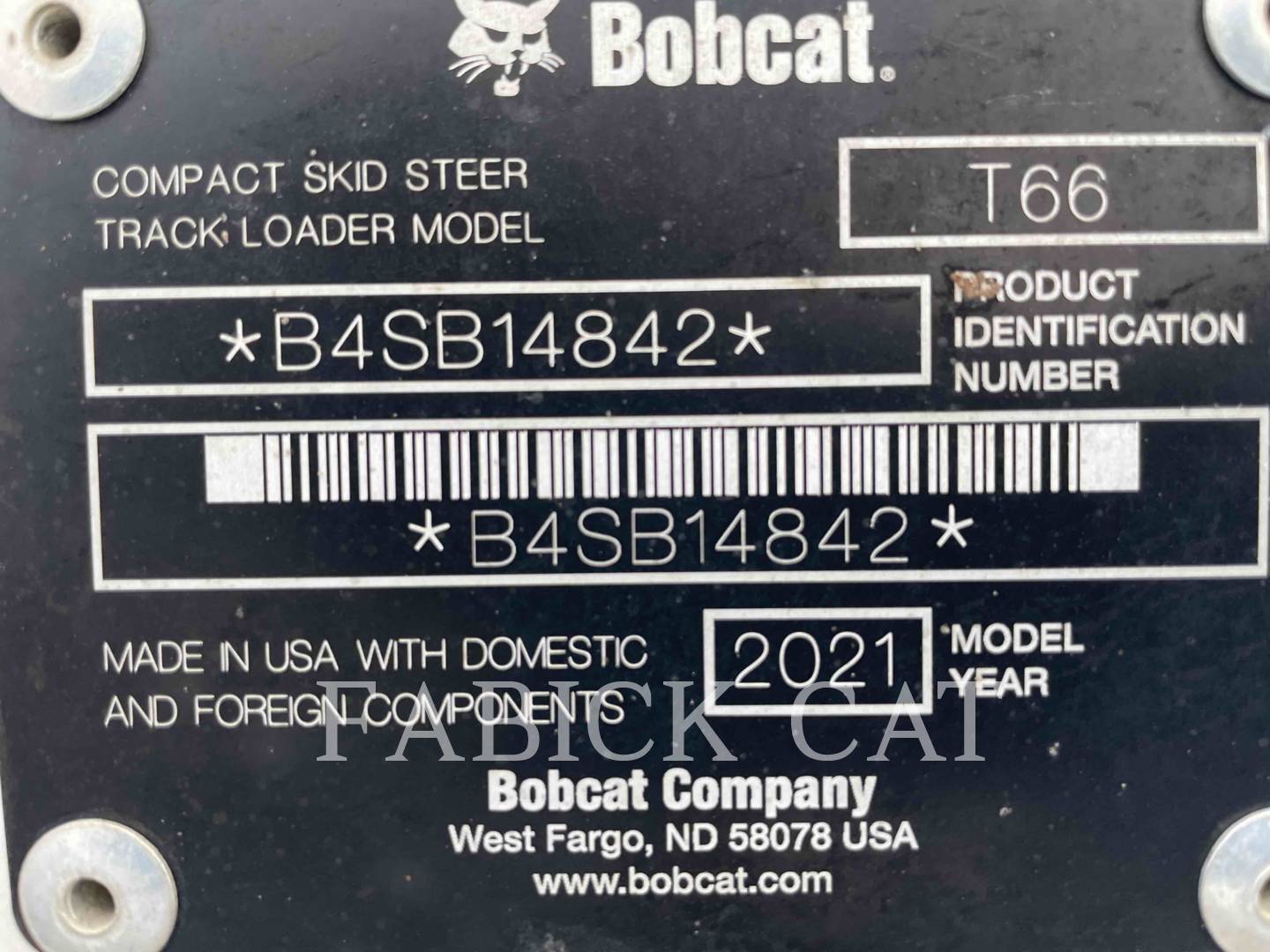 2021 Bobcat T66 Compact Track Loader