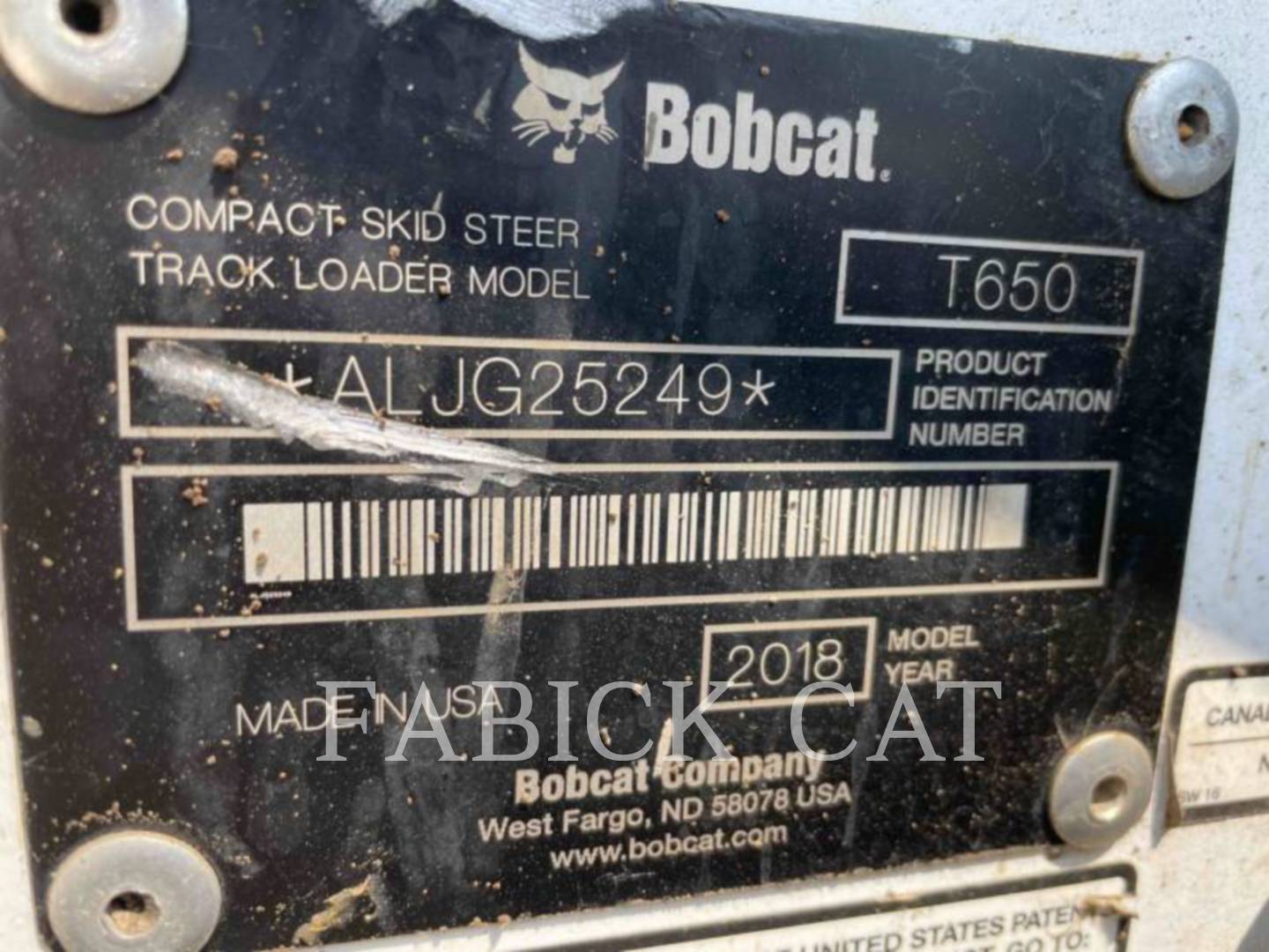 2018 Bobcat T650 Skid Steer Loader